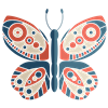 Butterfly Blue and Red
