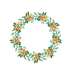 Orange Floral Border