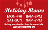 Holiday Hours