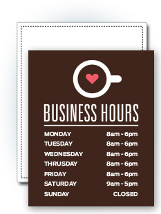 8" x 10" Hours Stickers
